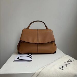 Polene Brown Leather Top-Handle Shoulder Bag💕